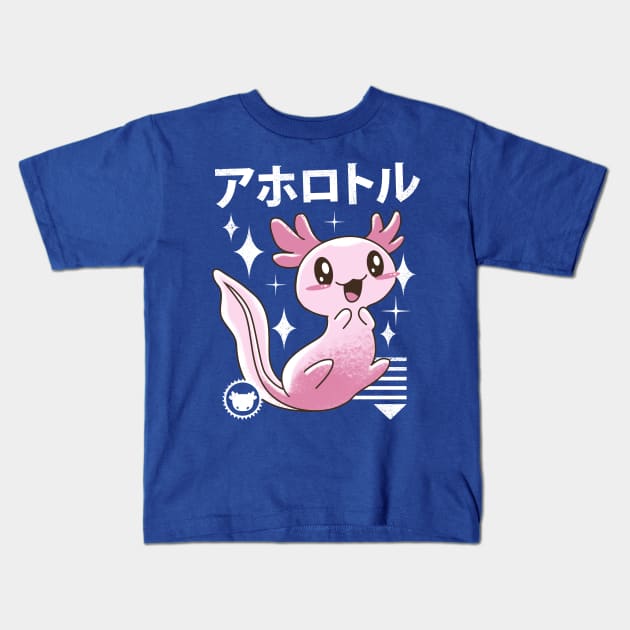 Kawaii Axolotl Kids T-Shirt by Vincent Trinidad Art